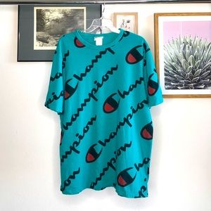 Teal Champion All Over Print T-Shirt